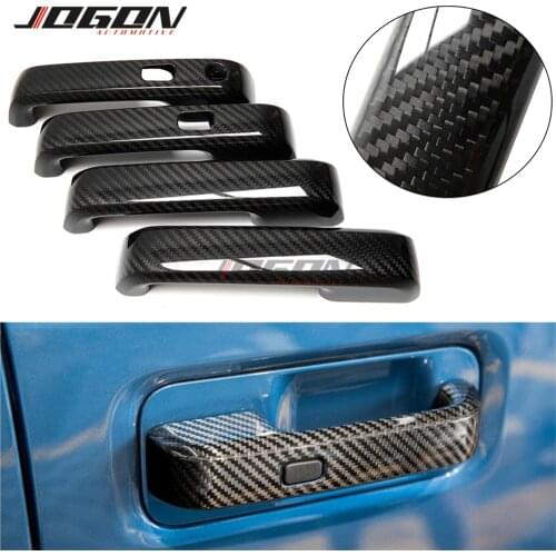 Real Carbon Fiber Car Exterior Door Handle Cover Trim For Ford F150 F-150 Raptor 2015 - 2020 Truck Car Styling