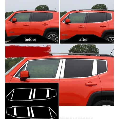 Stainless steel Exterior Window Sill Lid Trims car accessories For Jeep Renegade 2014 2015 2016 2017 2018 Car Styling
