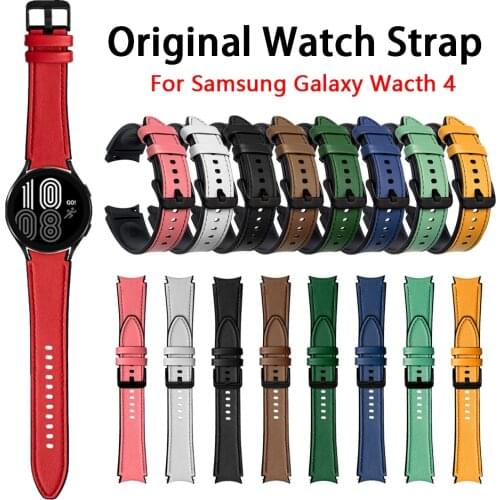 20mm watch Band For Samsung Galaxy Watch 4 classic 46mm 42mm smartwatch Leather+Silicone Bracelet Galaxy Watch 4 44mm 40mm Strap