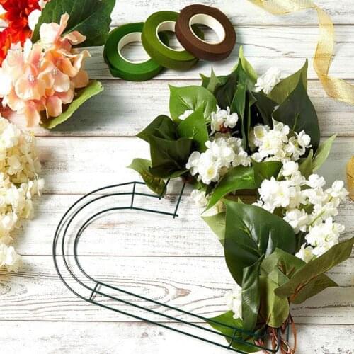 Romantic Wreath Frame Solid Wall Hanging Metal Heart Shaped Wire Wreath Form for Home Decor Pendant Hanging Garlands