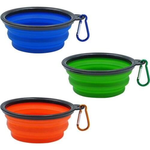 Dog Bowl Foldable Eco Firendly Silicone Pet Cat Dog Food Water Feeder Travel Portable Feeding Bowls Puppy Doggy Food Container