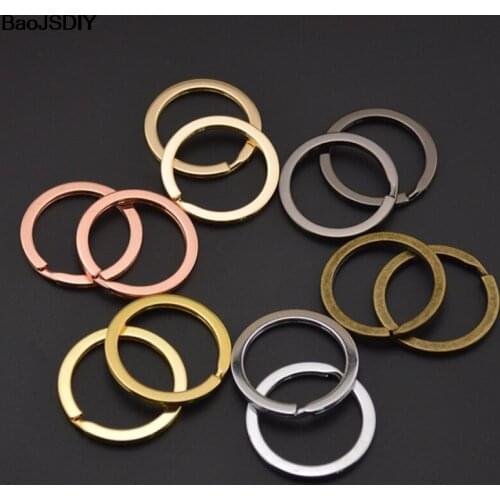 T13031)10 pieces 25mm 28mm 30mm 32mm 33mm 35mm 40mm Flat Circle Split rings DIY Key chains Findings Accessories