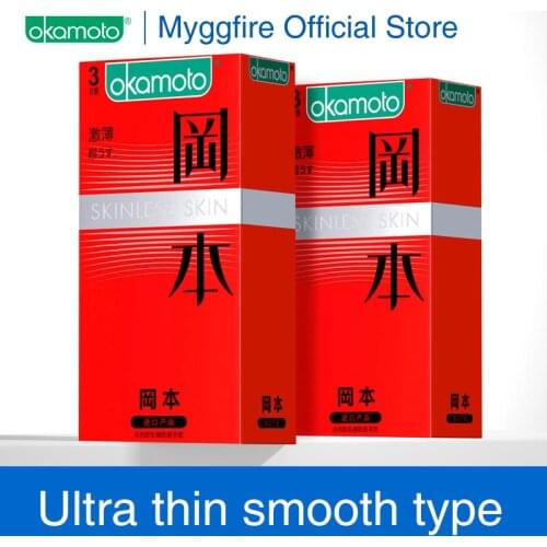 JAPAN Okamoto Rubber Condoms 0.05mm SKINLESS Ultra Thin Sensation Penis Cock Sleeve Natural Latex Intimate Goods Sex Toy
