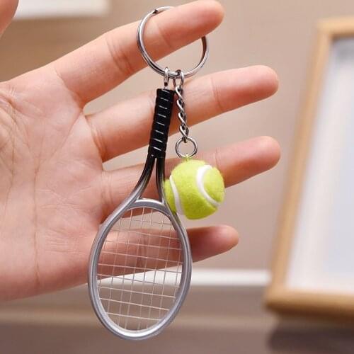1pcs Simulation Tennis Keyring Racket Table Tennis Racket Keychain Sports Gifts for Men Women Car Bag Pendant Key Chains