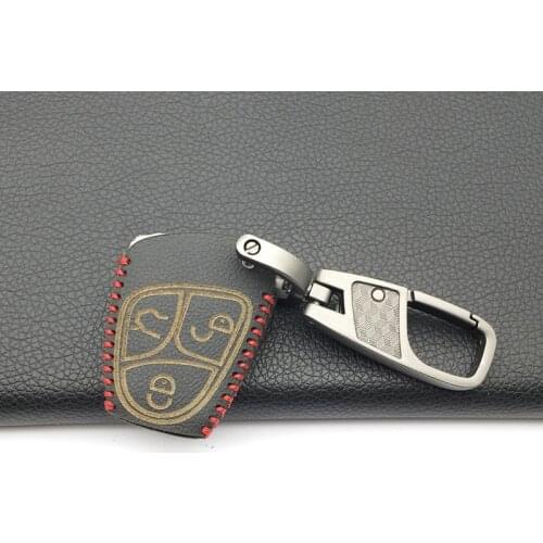 100% Leather Car Key Fob Cover Case For Mercedes Benz C B E Class CLS CLK SLK CL / w203 w211 w204 3 Buttons Remote Protect Shell