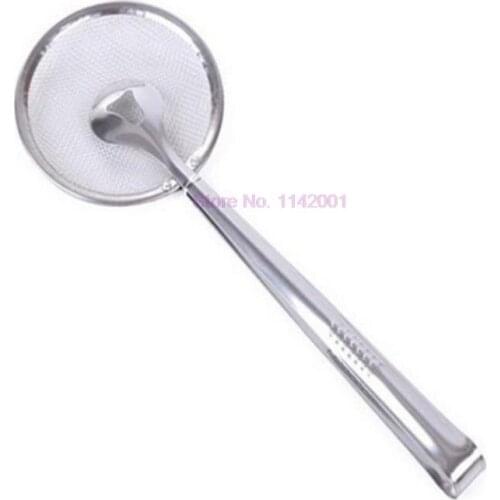 100pcs Multi-functional Filter Spoon With Clip Food Kitchen Oil-Frying BBQ Filter Stainless Steel Clamp Strainer Kitchen Tools