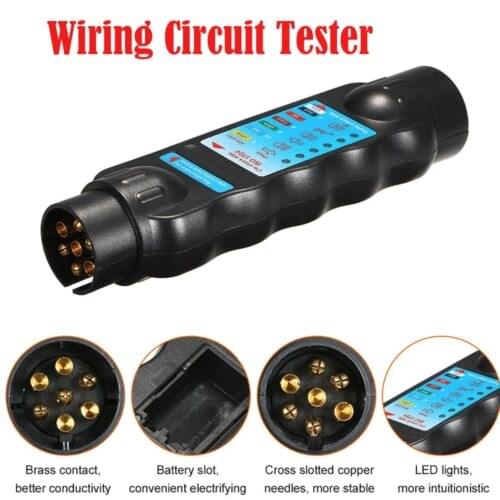 12V 7 Pin Car & Trailer Towing Lights Plug & Socket Cable Wiring Circuit Tester