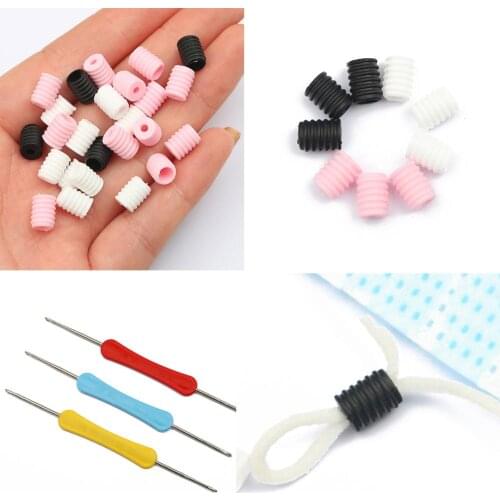 50pcs Mask Elastic Adjustment Ear Cord Buckle No Slip Button Cord Lock Stopper Ends Buckle Drawstrings Elastic Cord Buckle