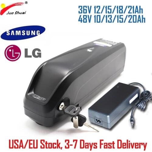 48v 15ah 20ah bicycle battery 36v for Ebike with Charger 30A BMS 18650 Lithium Cells Down Tube Samsuang LG lithium battery 36v