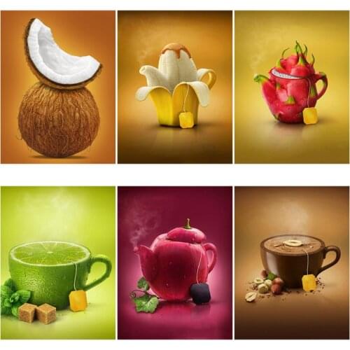 Diamond Painting Kits for Adults Funny Fruits Rhinestones Embroidery Round Square Cross Stitch Full Drill Mosaic Art Home Decor