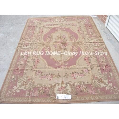 Free shipping 10K 6'x9' Ausbusson design carpets needlepoint woolen rugs in rich colors high quality handmade