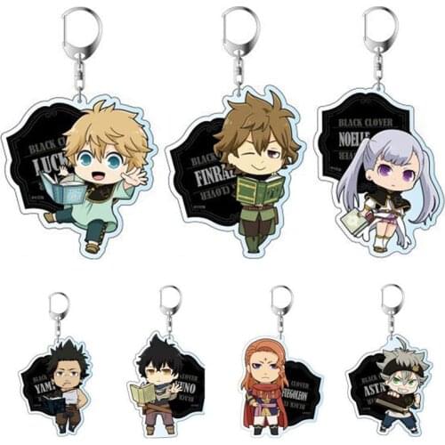 Japan Anime Cartoon Key Chains Black Clover Action Figure Acrylic Keychain Pendant Cosplay Keyring Fashion Jewelry Key Ring Gift