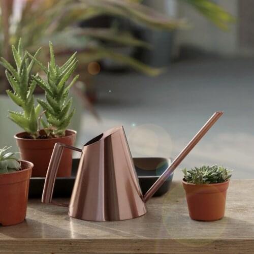 Retro Stainless Steel Watering Can Kettle for Office Desk Plants Flower