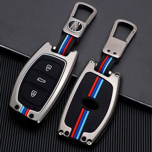 Car Key Case Cover For Hyundai IX25 IX35 I20 I30 I40 hb20 Santa Fe Creta Solaris 2017 3 Buttons Shell Accessories Car-Styling