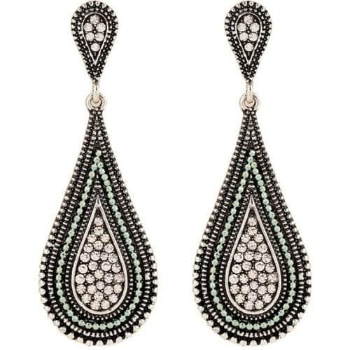 CRLEY Vintage Long Water Drop Earring Handmade Rhinestone Elegant Beauty Multi Layer Women Fashion Jewelry Bijoux Dropshipping