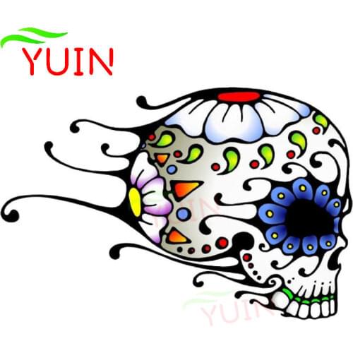 DAY OF THE DEAD Decal Rockabilly Rock Vintage Sugar Skull Car Sticker Creative PVC Cars Accessories Waterproof Decals 15*10cm