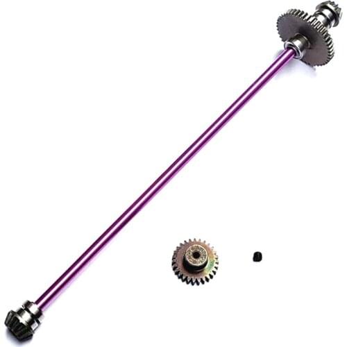 For Wltoys 124019 124018 1/12 RC Car Metal Main Central Axle Drive Shaft with Motor Gear Upgrade Parts Accessories