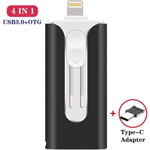 Metal USB Flash Drive 128gb cle usb OTG Pen Drive 32gb 64gb Usb3.0 Flash Disk for iPhone X/8 Plus/8/7 Plus USB Memory Stick 256g