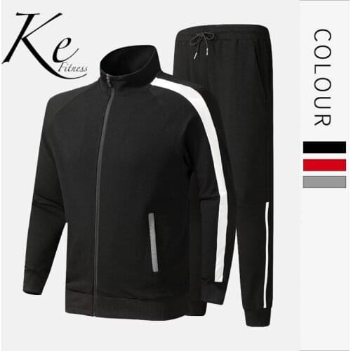 KE Sports suit unisex casual autumn black red grey jacket trousers two-piece suit plus size tracksuit men sports set women