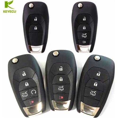 KEYECU Replacement Uncut Flip Remote Key Shell Case for Chevrolet Cruze Aveo Malibu Chevy 2014-2018 Spark Niva 2/3/4/5 Button