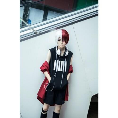 Boku no Hero Academia Todoroki Shoto Fan art cosplay costume fashion daily set hoodies shorts