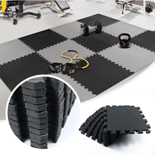 12PCS EVA Leaf Grain Floor Mats Gym Floor Mats Interlocking Foam Tiles Patchwork Rugs Thicken Shock For Home Fitness Workouts Ma