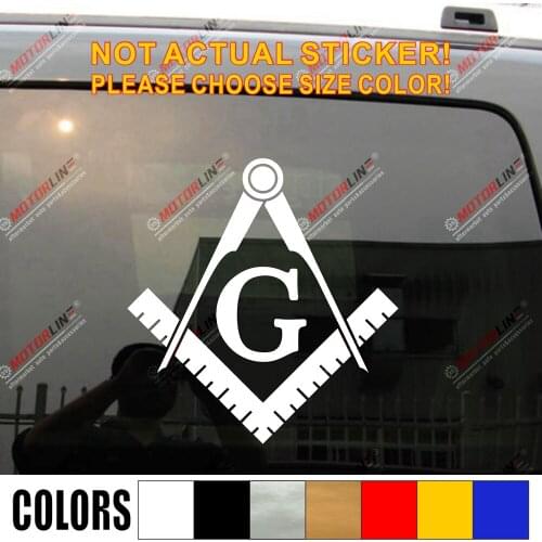 Freemasonry Masonry Freemason Masonic Square and Compasses Decal Sticker Vinyl die cut pick color size no background
