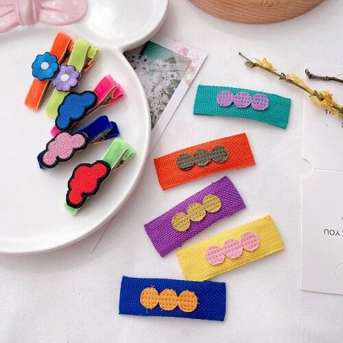 Cute Cartoon Hair Pins For Girls Embroidery Fabric Hair Clips Baby Clips Hair Accessories Cute Hair Wear Hair Grips Barrettes