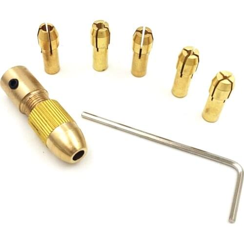 Mini Electric Drill Bit Brass Collet Micro Twist Drill Chuck Tools Adapter Mini Drill Stand Accessories 0.5/1.0/1.5/2.5/3.0mm