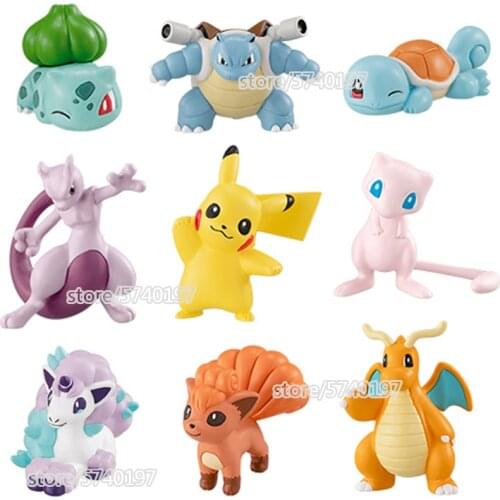 Mini 2-3CM Anime Pokemons Figure Gengar Ponyta Mewtwo Blastoise Mr. Mime Drednaw Magnemite Morpeko Pokemons Action Figures Toys