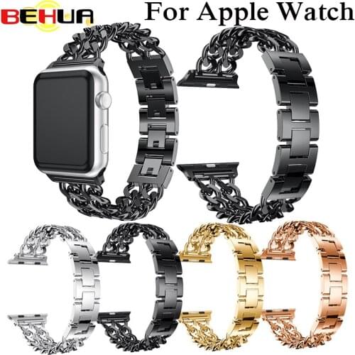 New Steel link Bracelet watch band For Apple Watch Band 42mm 38mm 4mm0 44 mm Metal watchband for iwatch 4/3/2/1 wrist strap band