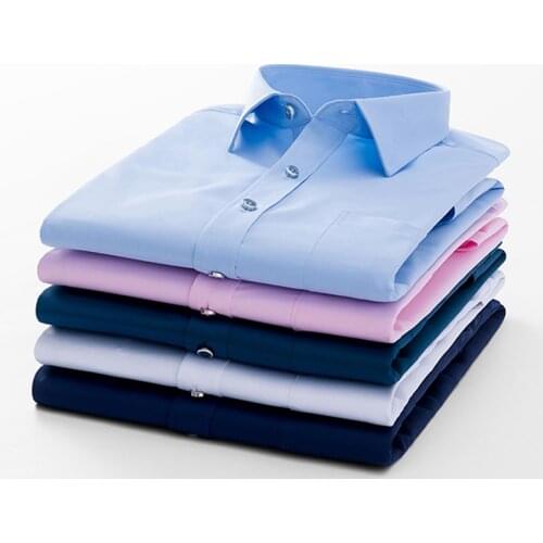 Brand High Quality Business Office Mens Shirts 2021 New Long Sleeve Formal Dress Shirts Men Plus Size Solid Colors Male Tops