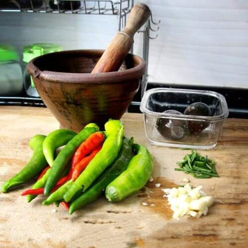 Handmade household chili preserved egg beating bowl grinder earthenware bowl pounding garlic