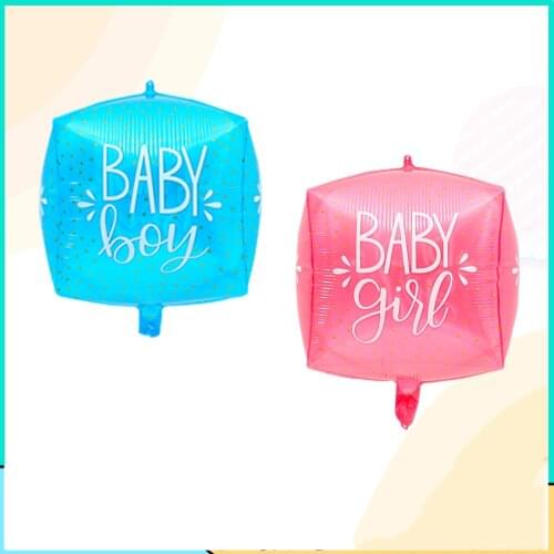 22 Inch Six-Sided Square Transparent 4D Aluminum Foil Balloons Wedding Birthday Party Decoration Boys and Girls Confession Gifts