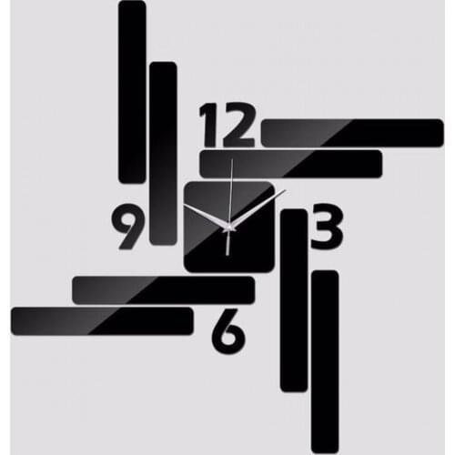HLO 2021 Home Lines Decoration Rectangle Wooden Wall Clock Quality Material Stylish Living Room New Modern Horloge Murale Modern