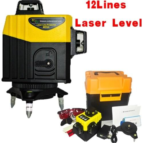 12Linhas3D Super Poderoso Laser Lithium battery 360 Horizontal E Vertical do Nivel de Auto-Nivelamoent Oblique line function
