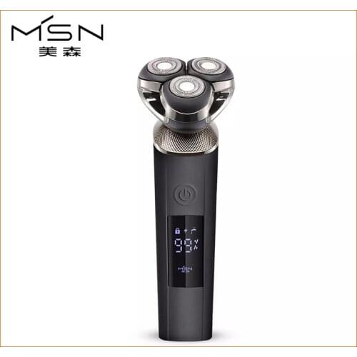 MSN Smart Electric Shaver Waterproof Large LCD Screen Cordless Type-C Rechargeable Dry Wet Shave Razor Self-washing