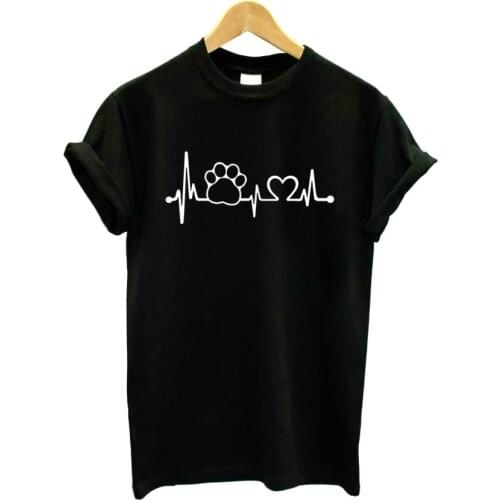 Paw Heartbeat Lifeline dog cat Women tshirt Cotton Casual Funny t shirt For Lady Girl Top Tee Hipster Tumblr Drop Ship F518