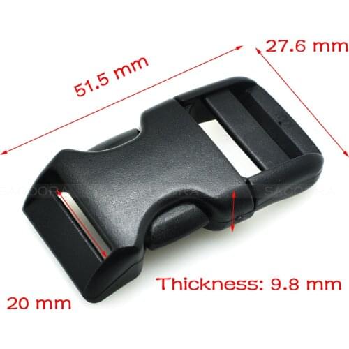 1pcs Contoured Side Release Belt Buckles Strap Buckle For Paracord Survival Bracelets Webbing Size 3/4''(20mm)