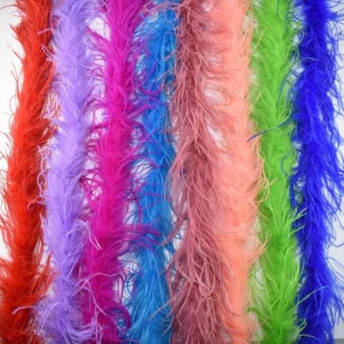 2Meters/Lot White Ostrich Feather Boa Trims Skirt Costume Fluffy Ostrich Feathers for Crafts Wedding Feathers Decoration Plumas