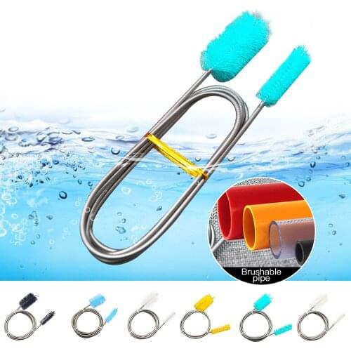 2M Pipe Cleaning Brush Air Tube Flexible Double Ended Hose Aquarium Accessories Tank Cleaner Water Filter Nylon Bendable Tools