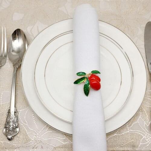 6Pcs Hotel Dinner Fruit Jujube Lemon Circle Party Napkin Ring Towel Buckles