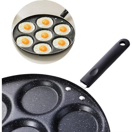 7-hole breakfast pan multi-function wheel pancake pan small frying pan egg dumpling non-stick frying pan egg frying mould