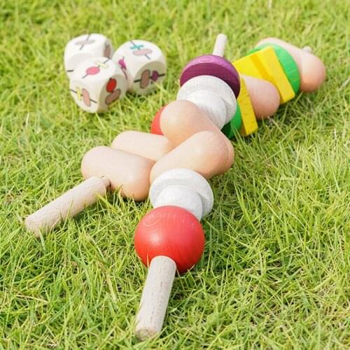 Wooden food toys kids simulation bbq skewers Pretend Play Meatball Kitchen Food Cooking Play House color Cognition Toy