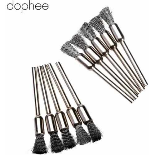 Dophee 30PCS Dremel Accessories Stainless Steel rotary brush Pen Shape Dremel Brushes 3mm Shank Wire Brush Fits Dremel Tools