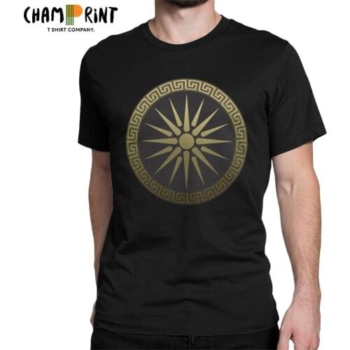 Mens T-Shirts Macedon Shield Alexander The Great Casual Cotton Tees Short Sleeve T Shirt Crewneck Clothes 4XL 5XL 6XL