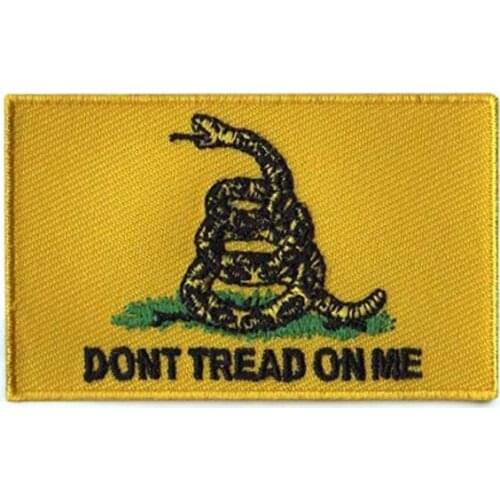 Gadsden Embroidered Emblems/Garment Labels Made by Twill Heat Broder and Iron On Backing Customized & MOQ50pcs free shipping