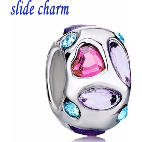Slide charm wholesale Free shipping Beads Charm Bracelets March October Birthstone Beads Charm Bracelets Fit Pandora Bracelet