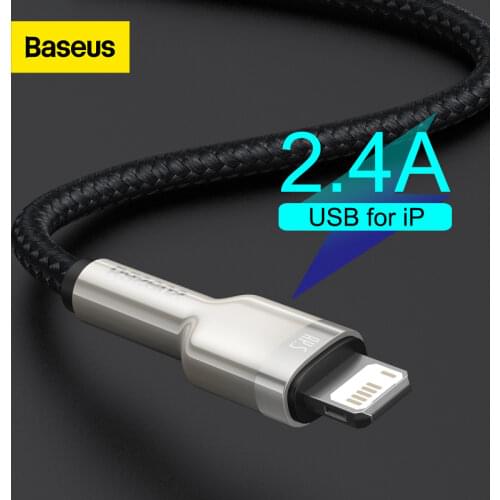 Baseus USB Cable for iPhone 11 12 Pro Max Xs Xr X 2.4A Fast Charging Cable for iPhone Cable 7 SE 8 Plus Charger for iPad air
