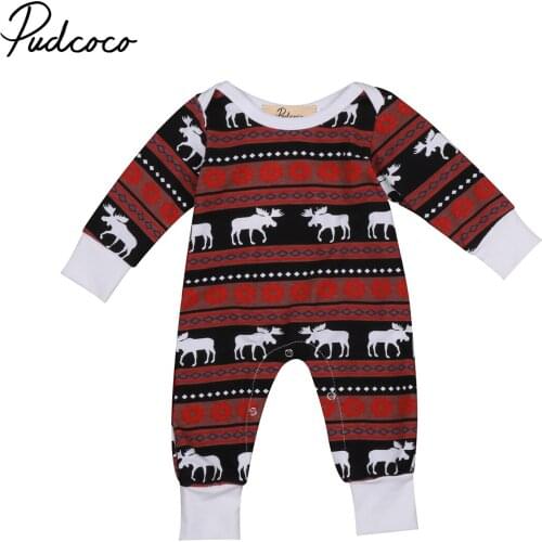 Citgeett Fashion Christmas Pajamas Set Long Sleeves Romper Kids Sleepwear Nightwear Playsuit Cute